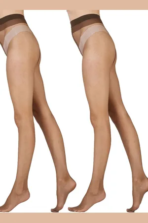 Pretty Polly Natural 8 Denier Skin Tone Tights 2 Pair Pack One