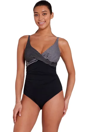 Zoggs Seafarer Adjustable Classicback Black Swimsuit AU 12