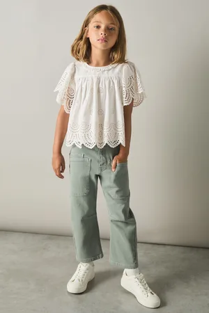Reiss Girls Ivory Laverne 4-9 yrs Cotton Broderie Blouse