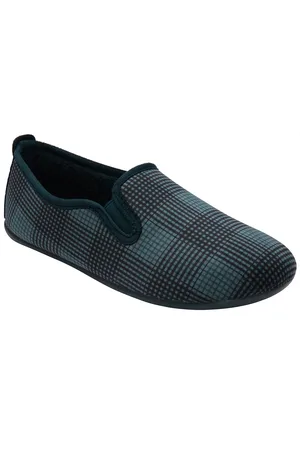 Lotus Blue Check-Print Full Slippers AU 10 (EU 44)