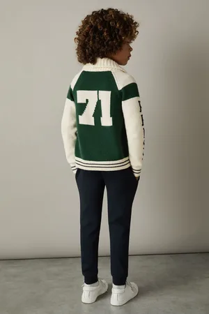 Reiss Boys /Offwhite Huston 9-13 yrs Knitted Varsity Cardigan
