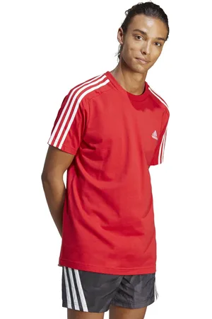 adidas Mens Essentials Single Jersey 3-Stripes 100% Cotton T-Shirt