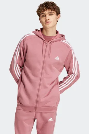 adidas Mens Essentials Fleece 3 Stripes Zip-Up Hoodie