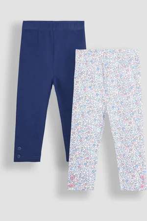 JoJo Maman Bébé Girls Floral 2-Pack Leggings