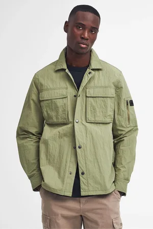 Barbour Mens Olive Scots Nylon Overshirt