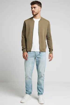 River Island Mens Long Sleeve Knitted Bomber Jacket