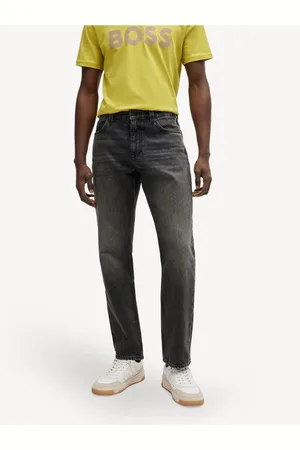 HUGO BOSS Mens Regular Fit Jeans in Rigid Denim