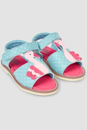 JoJo Maman Bébé Girls Raspberry Flamingo Appliqué Sandals