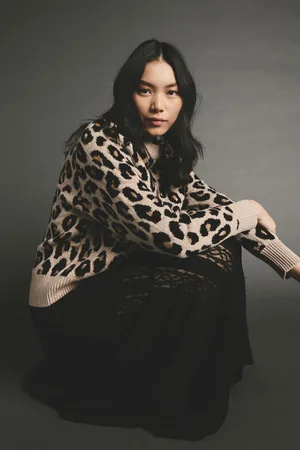 Next Womens Leopard Premium 100% Lambswool Pattern Crew Neck Knitted Jumper