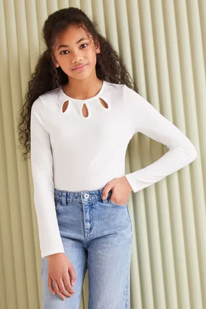 Lipsy London Girls Eyelet Long Sleeve Top (5-16yrs)