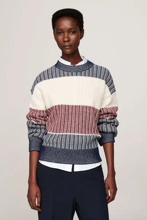 Tommy Hilfiger Womens Global Stripe All Over Sweater