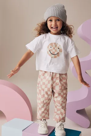 Next Girls 100% Cotton T-Shirts And Trousers Set (3mths-7yrs)