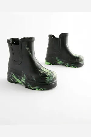 Next Boys /Green Marble Lightweight Ankle Wellies