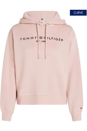 Tommy Hilfiger Womens Regular Fit Curve Modern Logo Hoodie