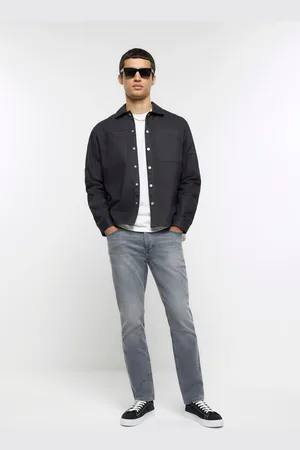 River Island Mens Slim Fit Light Wash Jeans