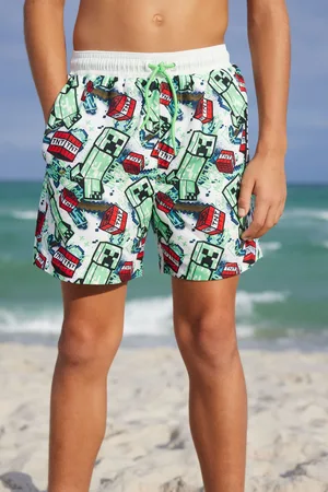 Minecraft Boys Green Swim Shorts (3-16yrs)