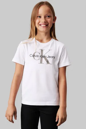 Calvin Klein Girls 100% Cotton Monogram T-Shirt