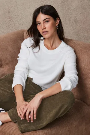Next Womens Ecru Soft Touch Pattern Knitted Cosy Crew Neck Jumper