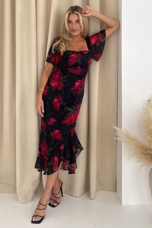 Girl in Mind Heidi Ruched Midi Dress AU 20