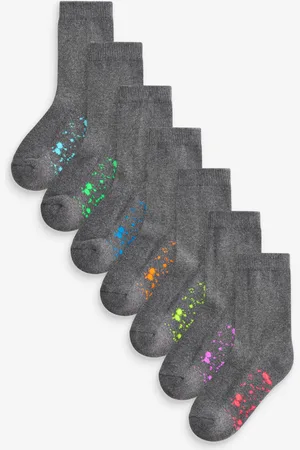 Next Boys Splat Cotton Rich Cushioned Socks 7 Pack