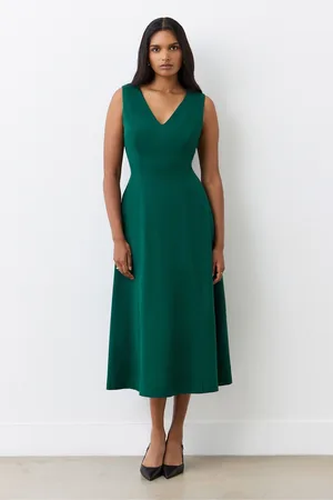 Finery London Adele Bottle Ponte Jersey Midi Dress AU 16