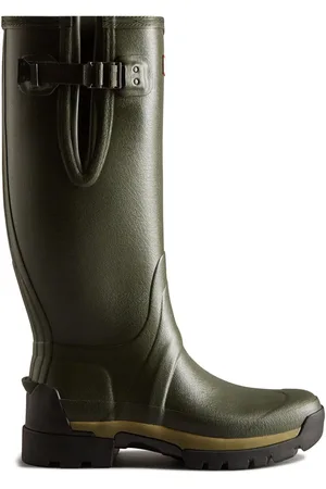 Hunter Mens Green Balmoral Tall Side Adjustable Neoprene Lined Techsole Wellies AU 6 (EU 39)