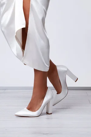Rainbow Club Remi Wide Fit Ivory Wedding Satin Shoes AU 10 (EU 41)