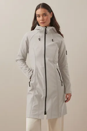 Ilse Jacobsen Womens Waterproof Slim Fit Long Softshell Raincoat