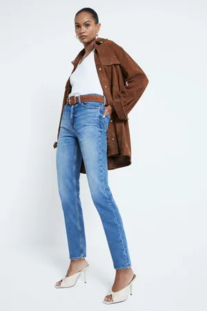 River Island Womens High Waisted Slim Fit Ankle Jeans
