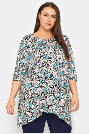Evans Womens Floral Hanky Hem Top