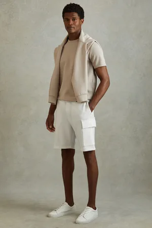 Reiss Mens Oliver Interlock Jersey Drawstring Shorts