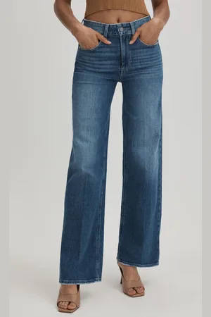 Paige Womens Wide Leg Distressed Jeans