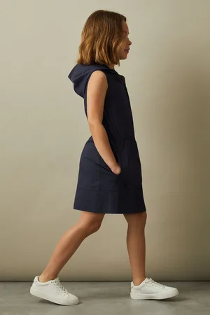 Reiss Girls Navy Talli 4-9 yrs Shell Hooded Dress