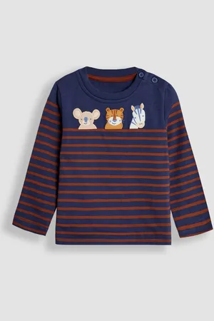 JoJo Maman Bébé Boys Navy Appliqué Detail Top