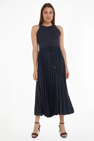 Tommy Hilfiger Womens Rib Tank Pleated Dress