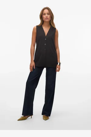 VERO MODA Black Long Line Waistcoat AU 12