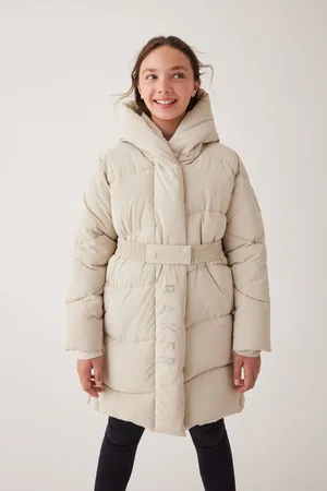 Ted Baker Girls Shower Resistant Wrap Hood Belted Padded Coat