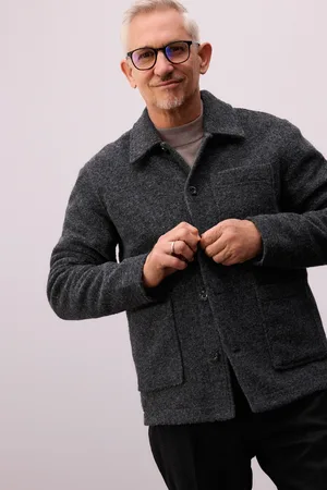 Next Mens Soft Touch Shacket with Wool