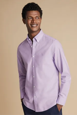 Charles Tyrwhitt Slim Fit Plain Button Down Stretch Washed Oxford 100% Cotton Shirt M