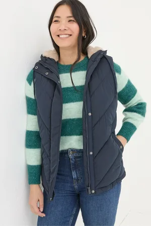 Fat Face Womens FatFace Gem Navy Puffer Gilet