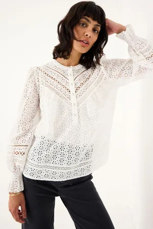 Fat Face FatFace Ivory Bea Broderie Top AU 14
