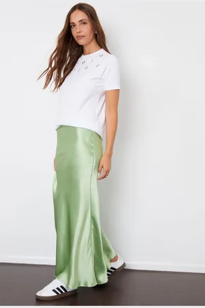 Threadbare Womens Light Satin Maxi Slip Skirt