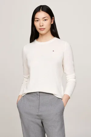 Tommy Hilfiger Womens Blue Soft Wool Crew Neck Sweater