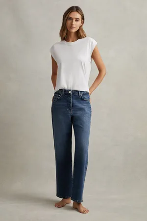 Reiss Womens Mid Selin Mid Rise Straight Leg Jeans