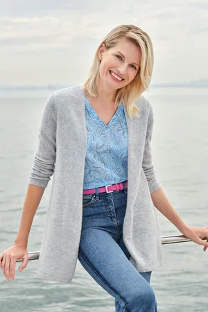 Pure Collection Womens Cashmere Long Swing Cardigan