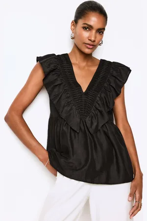 Next Womens Sleeveless Ruffle V-Neck Top