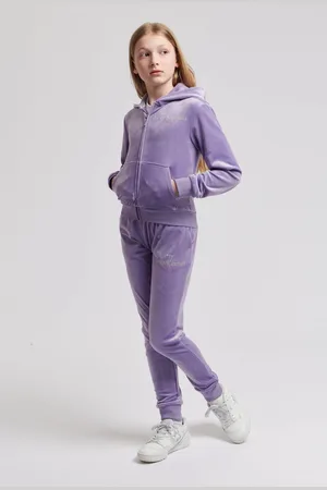 Juicy Couture Girls Marl Girls Diamante Hoodie & Slim Tracksuit Set