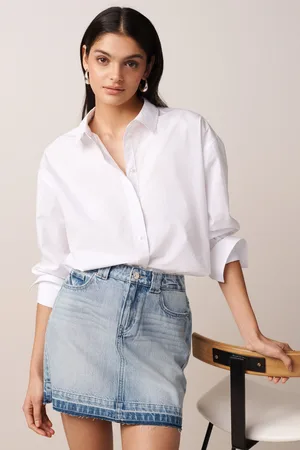 Next Womens Mid 100% Cotton Vintage Denim Mini Skirt