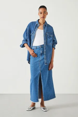 Hush Puppies Womens Rachelle Denim 100% Cotton Maxi Skirt