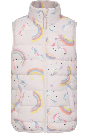 Mountain Warehouse Girls Rocko Kids Printed Water Resistant Padded Gilet